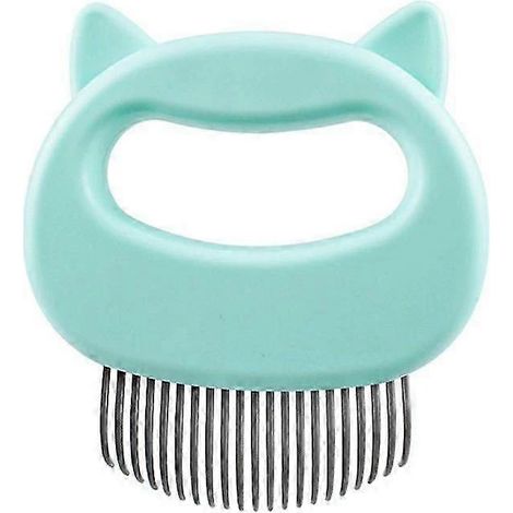 Lot de 2 peignes de massage pour chats et chiens, outil de toilettage, élimination des poils d'animaux, gommage relaxant (vert) (1/5)