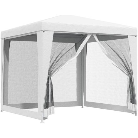Tente de réception 4 parois latérales Barnum / Tonnelle de Jardin / en maille 2,5x2,5 m Blanc (1/5)