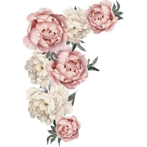 Stickers Muraux Décoratifs Pivoine Fleur Motif Art Applique Papier Peint Chambre Décoration Fond (1/5)