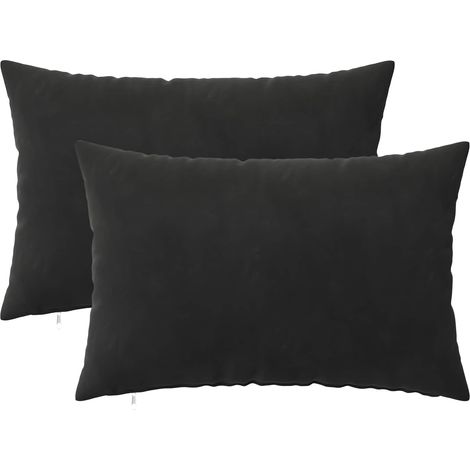 Funda de almohada 2 pcs HEERLEN Negro 30 x 50 cm Terciopelo vidaXL (1/5)