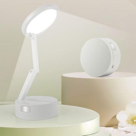 Lampe de Bureau LED Rechargeable, Table Lampes sans Fil, Portable & Pliable, Lampe Chevet avec 3 Luminosité & Graduable, 3 Modes D'éclairage, 1200 mAh pour Chambre Coucher, Lecture, Bureau (1/5)