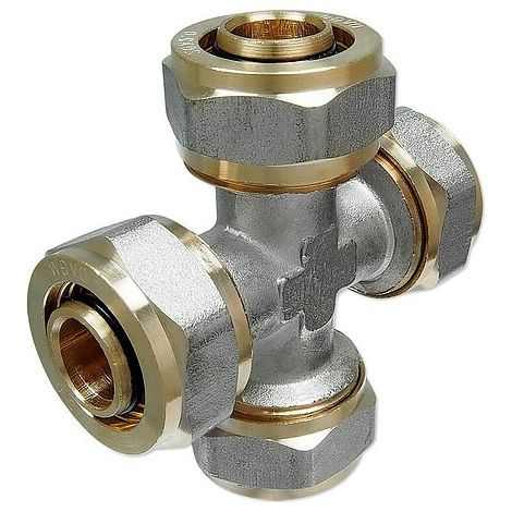 Schraubfitting-Kreuzung (4 x) 26 x 3,0 mm für Alu-Mehrschicht-Verbundrohr