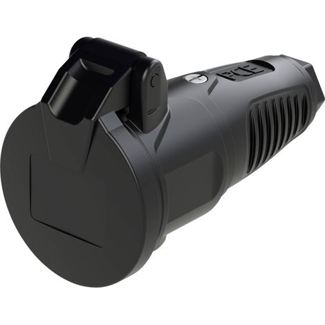 PC Electric 2512-ss Fiche électrique femelle avec terre caoutchouc 250 V noir IP54 (1/2)