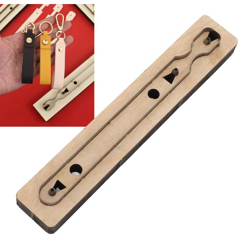 Lederschneidschablone mit Schlüsselanhänger-Design aus Holz und Stahl für DIY-Bastelarbeiten und Heimdekoration (1/5)