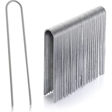Lot de 25 - Piquet de fixation - Acier galvanisé - Tête ronde pour sol dur - Fixation bâche et tuyau - Argent - 20x2,5x0,38cm (1/5)