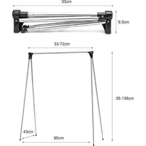 Kleiderständer Klappbar Tragbarer, Ausziehbarer Kleiderstänge, Klein Verstellbarer Reise-Kleiderständer, Faltbarer Wäschereck, Leicht Clothes Rack für Reisen, Tanz, Camping, Wandern