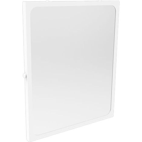 Specchio fisso con vetro antinfortunistico rivestito in nylon bianco (1/3)