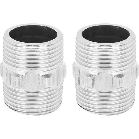 Set di 2 raccordi a nipplo esagonali – filettatura maschio/maschio da 1" – acciaio inossidabile – connettore per tubo filettato