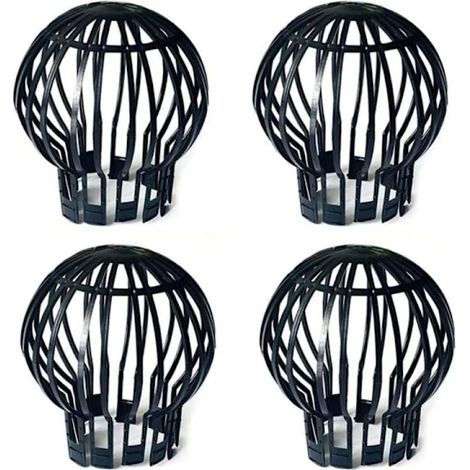 Set di 4 protezioni per grondaie in plastica – rete per foglie e detriti – flessibili – per grondaie e pluviali – nere (1/5)