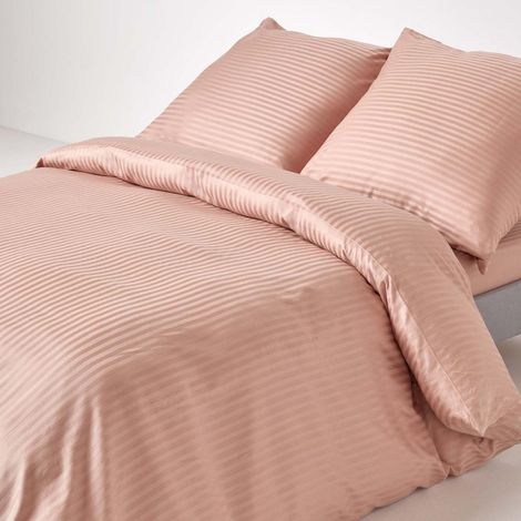 HOMESCAPES Damast Bettwäsche taube beige Fadendichte 330, 240 x 220 cm (1/4)