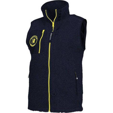 Polaire Sans Manches de Travail Femme Maya - Taille XL - Marine/Jaune Fluo - Confort et Liberté de Mouvement - D-Work (1/5)