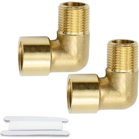 2 pièces 90° 1/4 "femelle à 1/4" mâle BSP filetage laiton raccord d'angle pour adaptateur (1/4)