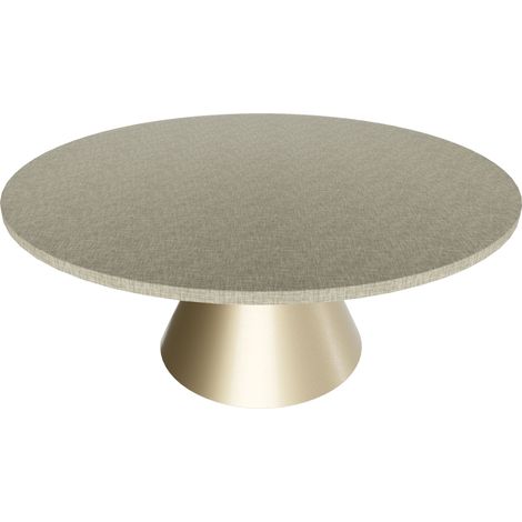 Artù Brass - Table de salle à manger ronde ⌀ 120 cm en bois stratifié avec base conique en métal-Gris texturé (1/5)