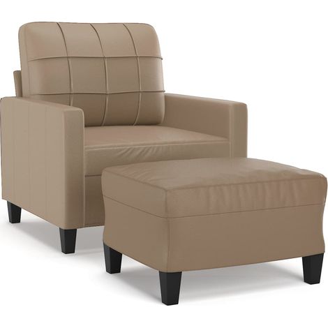 Maison Exclusive - Poltrona con Poggiapiedi Cappuccino 60 cm in Similpelle