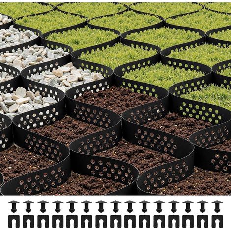 Grille Stabilisatrice de Gravier 5x1,98 m Géocellulaire Hauteur 5 cm Épaisseur 1,5 mm pour Allée Terrasse Jardin (1/5)