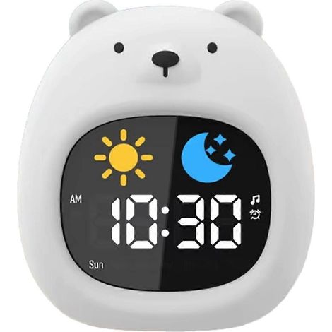 Réveil pour enfants en forme d'ours, veilleuse tactile mignonne pour la chambre des enfants (1/5)