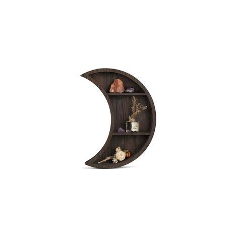 Étagère murale croissant de lune en bois, étagère flottante, 12x3x16 pouces – (1/5)