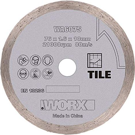 WORX WA6075 Disco diamantato per mini smerigliatrice WX801 (76 mm) 21.000 giri/minuto nastro continuo Ideale per piastrelle (1/3)