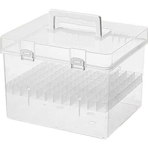 Boîte de rangement pour marqueurs en ABS avec tiroirs et 120 compartiments pour stylos et marqueurs de peinture couleur métallique (1/5)