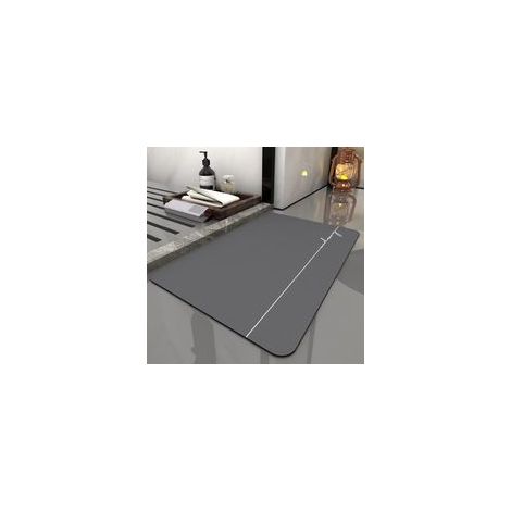 Tapis de salle de bain antidérapant en terre de diatomées, 60x40 cm, lavable, adapté à la baignoire, à la cuisine, au salon et à la salle de bain
