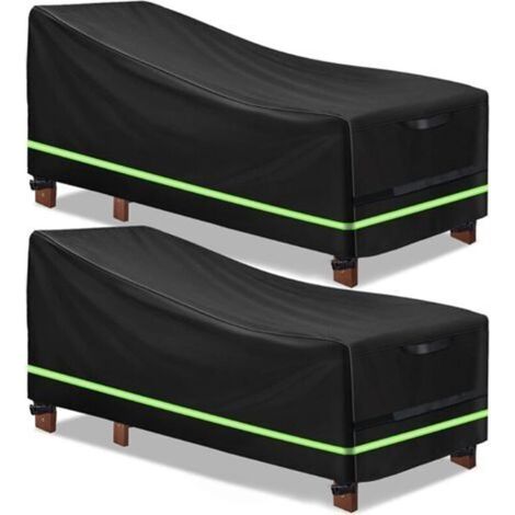 2 pièces Housse de canapé de jardin , Housse Canape Exterieur, Housse de Banc de Jardin Imperméable, Housse de canapé de Jardin, Housse de Banc de Jardin Noir 200x75x70/40cm