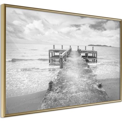 Affiche Murale Encadrée "Old Pier" 45 x 30 cm Or