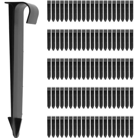 Fixation au Sol pour Tuyau D'irrigation Goutte à Goutte, Piquets de Sol pour Potager, Parterres de Fleurs, Système D'arrosage, Fournitures pour Le Jardinage (100Pcs) (1/4)