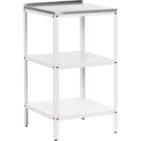 Isola da giardino per esterni Mensole per cucina Piano in acciaio inox Bianco Vilama