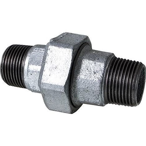 Raccord en fonte malleable galvanise no. 344, raccord a vis, joint conique, diam. 1/2" (1/2)