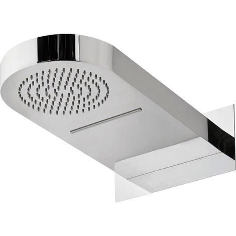 Soffione doccia a parete acciaio inox punta tonda con cascata  confezione 1 (1/2)