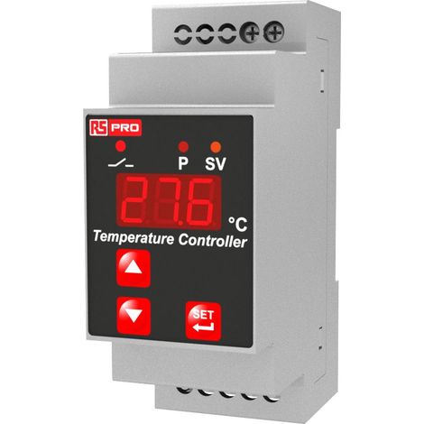 Contrôleur de température Marche/Arrêt, 230 V, 1 sortie sorties Relais, 1 entrée entrées thermocouple, 86 x 35mm ( Prix pour 1 )
