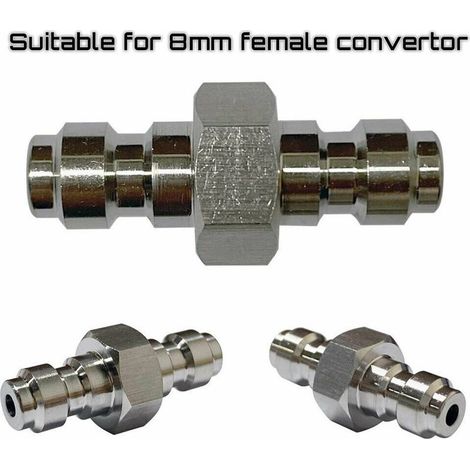 8mm double male quick connector, 4500 PSI, stainless steel (1/5)