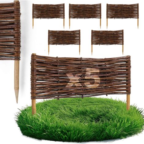 Lot de 5 Bordures Osier Bogateco Saule Naturel 60x30 cm (1/5)