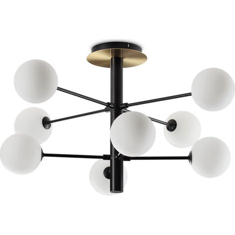 Plafoniera Contemporanea Cosmopolitan Metallo Nero 8 Luci G9 15W 3000K Ip20