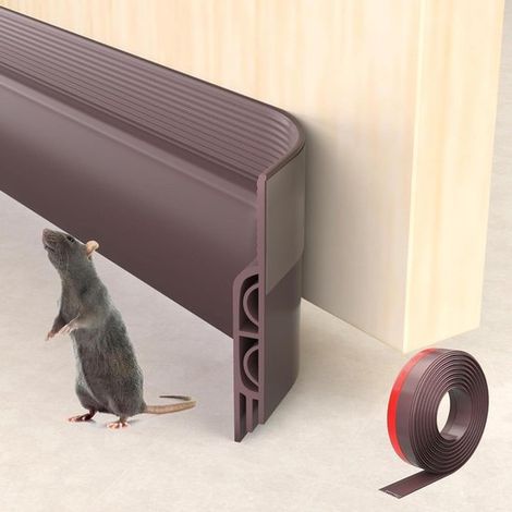 Paraspifferi per porte - Blocco spifferi per porte - Risparmio energetico - Isolamento acustico - 99 cm di lunghezza - Marrone (1/5)