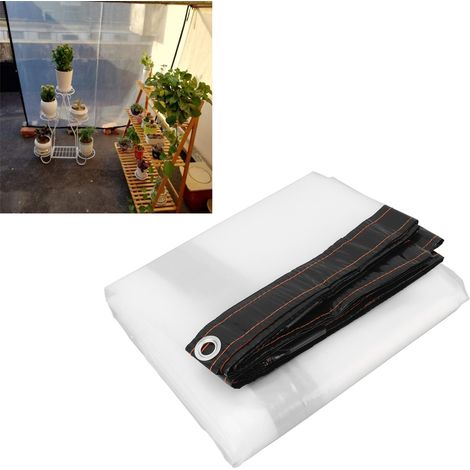 Bâche transparente en polyéthylène 3 x 3 m, film imperméable pour jardin, toile imperméable pour terrasse, film antigel pour plantes, film de protection contre le froid et de conservation de la chaleu (1/5)