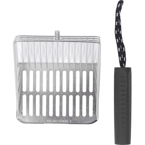 Pelle à litière pour chat avec manche amovible, en acier inoxydable 304, filtration rapide, pour le nettoyage du bac à litière (noire). (1/5)