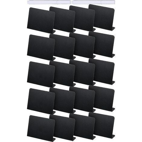 Lot de 20 mini-tableaux noirs de 10 x 7,5 cm pour buffet, étiquettes alimentaires et décorations de table. (1/5)