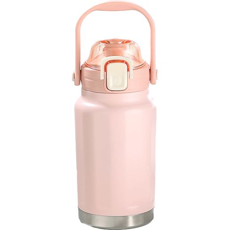 1 tasse isotherme Divers accessoire de portail, acier inoxydable, 1300 ml, noir, avec paille et anse (1/5)