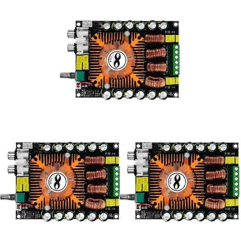 Set aus 3 TDA7498E Hi-Fi 2.0 Stereo-Modulen, 160W x 2 Hochleistungs-Digitalverstärker, BTL 220W kompatibel, mit Lüfter. (1/5)