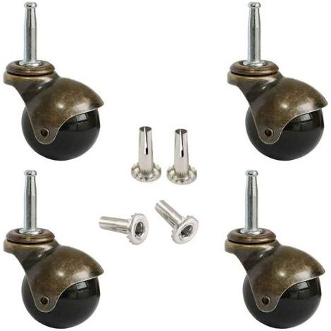 Set mit 4 Ersatz-Lenkrollen für Stühle, Klapptische und Teewagen, Tragkraft je 40 kg (1/5)