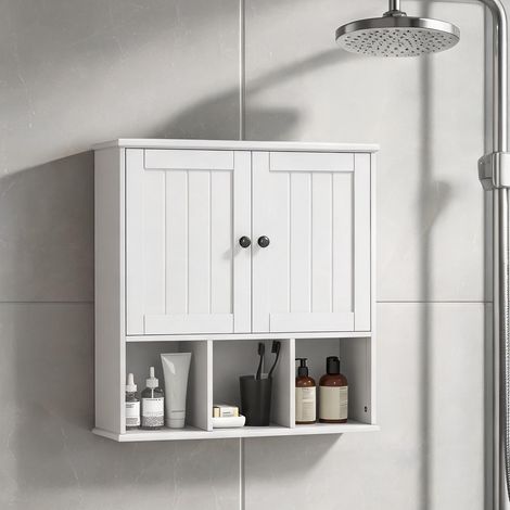 Meuble de salle de bain blanc en MDF 60 x 19,5 x 60 cm (1/5)
