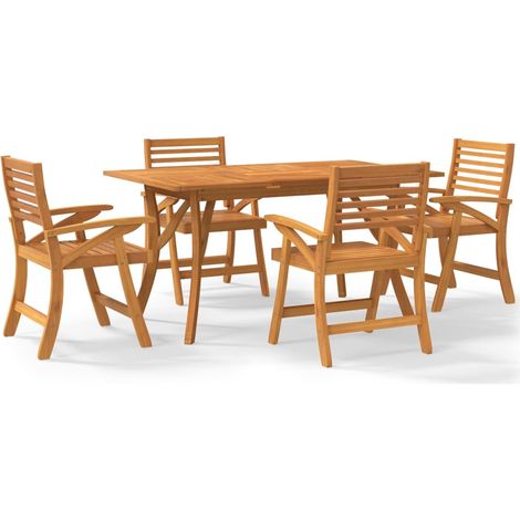 Maison Exclusive - Set da Pranzo per Giardino 5 pz in Legno Massello di Acacia (1/5)