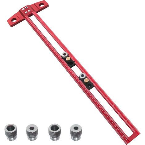 Règle carrée en T en aluminium avec double échelle métrique/pouces Règle multifonction en forme de T pour la rédaction et la mesure de précision(50cm) (1/5)