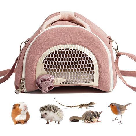 Transporttasche für Meerschweinchen, Reisetasche für Kleintiere, atmungsaktiv, tragbare Outdoor-Tasche für Schlangen, Chinchillas, Hamster, Vögel, Kaninchen, Igel, Gleithörnchen, Rennmäuse (r (1/5)
