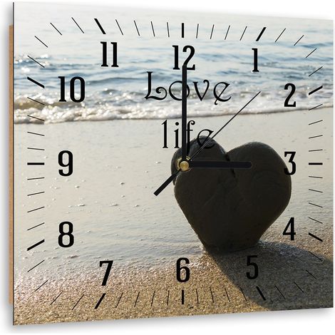 Orologio da parete, Il cuore sulla spiaggia - 60x60 (1/5)