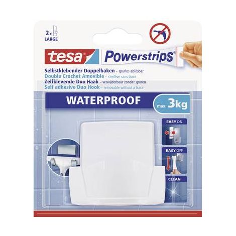 Tesa Crochet double blanc avec technologie Powerstrips (1/5)