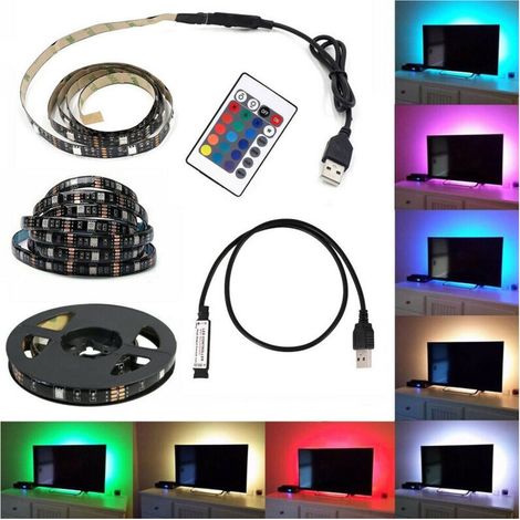 LED-Streifen-Set für Fernseher, USB, RGB, 5 V, für Hintergrundbeleuchtung, 2 m, 3 m, 5 m, -2 m - (1/5)