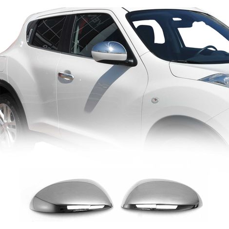 Coques de Rétroviseurs pour Nissan Juke 2010-2019 en Acier Chromé Argent