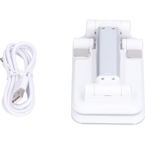 Support de chargeur sans fil pliable T6 pour téléphone portable, casque et tablette (blanc)
